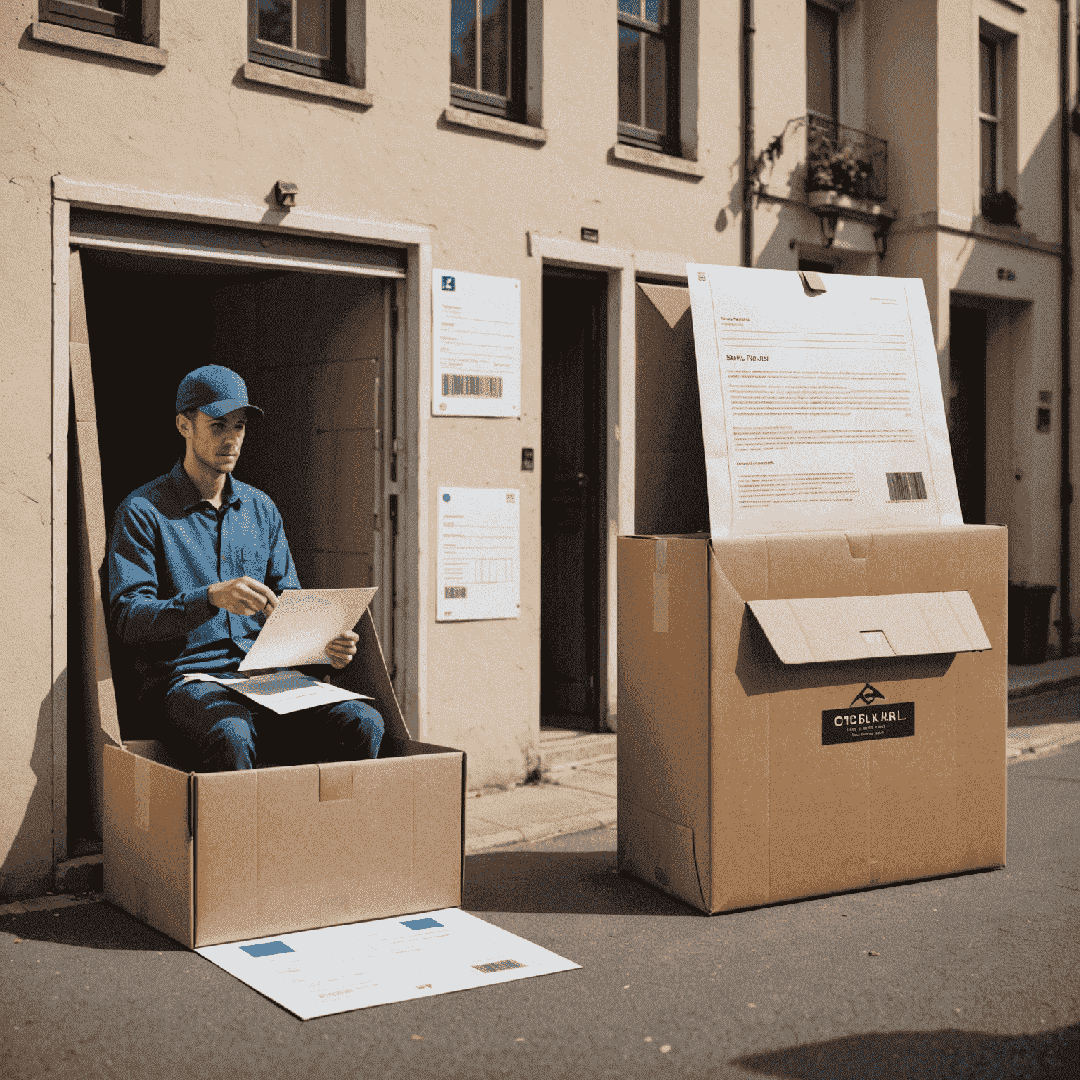 A split image showing traditional mail delivery on one side and digital communication on the other, emphasizing the contrast between paper-based and electronic methods